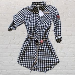 Jessica Simpson Girls Western Style Black and White Plaid Dresses